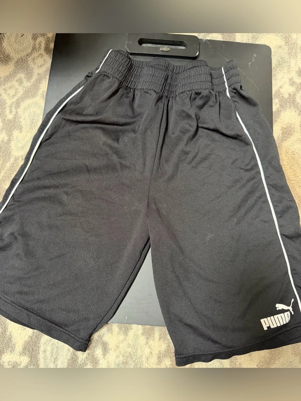 Puma Black Shorts with White Piping